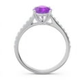 thumbnail image 4 of 2.30 Carat Stylish Natural Diamond Amethyst Gemstone Anniversary Ring for Ladies 18K White Gold Size 6.5 by Diamond-Capitals, 4 of 8