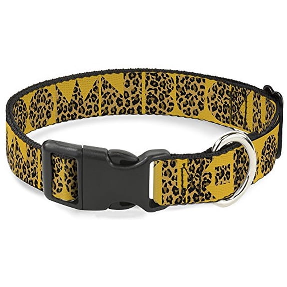 Buckle-Down Breakaway Cat Collar Shapes Gold Leopard Brown, 1 2" Wide-Fits 9-15"-Large, Buckle-Down