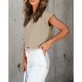 thumbnail image 5 of Sherrylily Women Cropped T-Shirts Rolled Dolman Sleeve Crop Tops Summer Short Sleeve Tees, 5 of 6