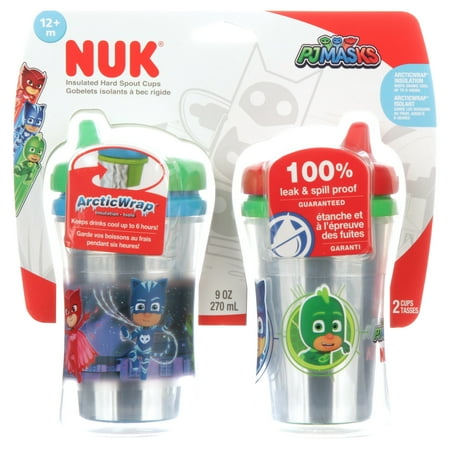 NUK Insulated Hard Spout Sippy Cup, PJ Masks, 9 oz, 2-Pack, Unisex