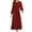 Wine, variant on Oplxuo Satin Wedding Guests Dresses for Women Elegant Tie Front Long Sleeve Semi Formal Party Cocktail Maxi Dress