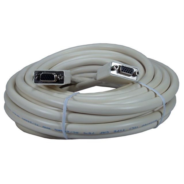 QVS 25ft Premium VGA HD15 Female to Female Tri-Shield Plenum Cable