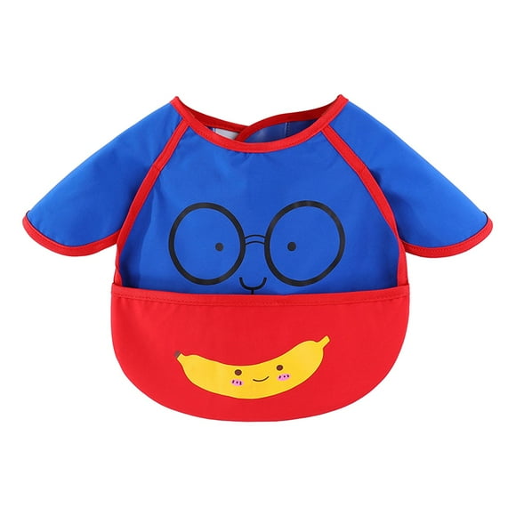 Xihbxyly Babero Antimanchas Sprout Baby, Diseño de Manga Larga con Recogedor de Comida, Tejido de Poliéster Fácil de Limpiar, Ideal para Comer y Actividades Al Aire Libre, Lavable a Máquina, Talla Ún