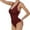 ZB Wine, variant on Xmyrz Sexy Bikinis For Women Bathing Suits One Piece Backless Button Up Print Front Cross Tassel Waist In Beach Swimsuit Sets Swimwear