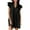 Black, variant on Sakmal V-Neck Casual Summer Dresses for Women Black Mid-Length Pleated Solid Sleeveless Ruffle Shift Dress