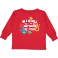 thumbnail image 3 of Inktastic In a World You Can Be Anything Be Kind Autism Awareness Boys or Girls Long Sleeve Toddler T-Shirt, 3 of 5