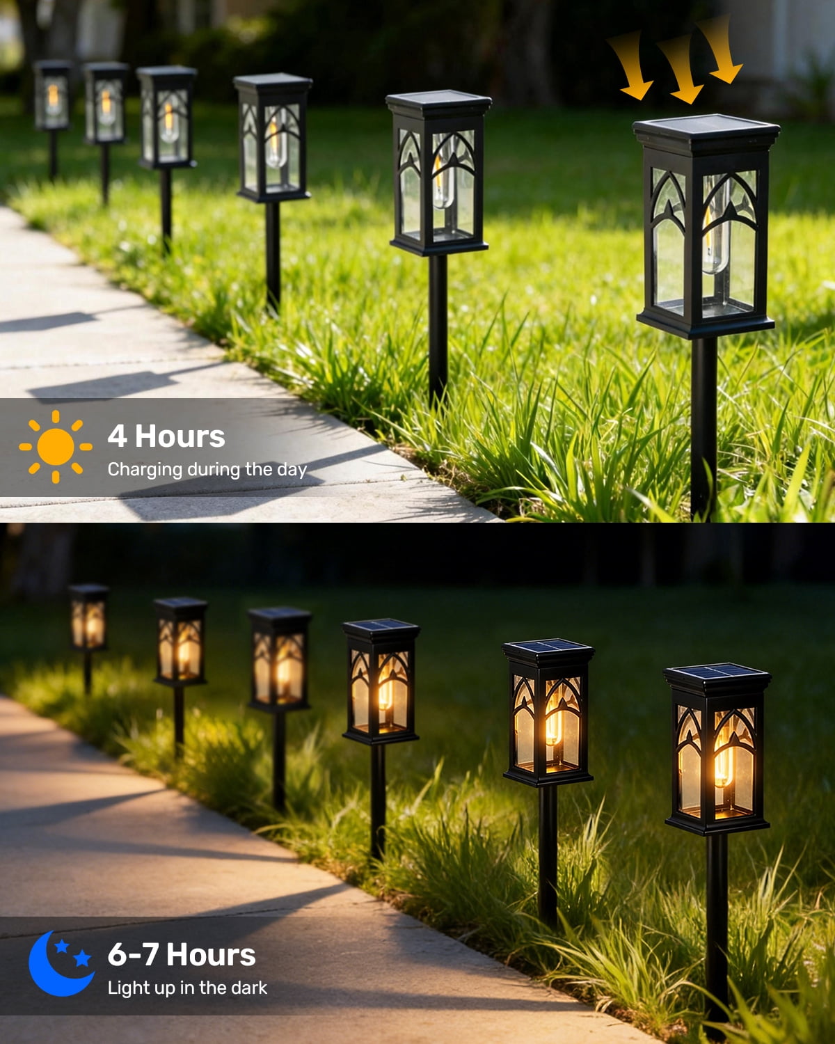 Solar Pathway Lights Outdoor 8 Pack, Solar Path Lights Outside Waterproof, Walkway Light Solar Powered Landscape Lights for Outside Garden Driveway Lawn Patio Sidewalk Yard