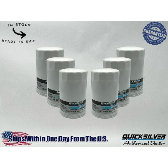 Quicksilver Genuine OEM Authentic Oil Filters 35-877769Q01 6 Pack