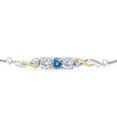 thumbnail image 2 of 925 Sterling Silver and 10K Yellow Gold Persian Blue Moissanite White Moissanite and White Lab Grown Diamond Tennis Bracelet for Women (1.52 Cttw, Gemstone Birthstone, Fully Adjustable up to 9 inch), 2 of 4