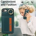 thumbnail image 6 of Allytechgroup Wallet Case for Apple iPhone SE 2022/2020/ iPhone 7 8, With Shoulder Strap Cards Slots Ring Holder Stand Cards Slots RFID Blocking Phone Case for Girls Women, Cyan, 6 of 9