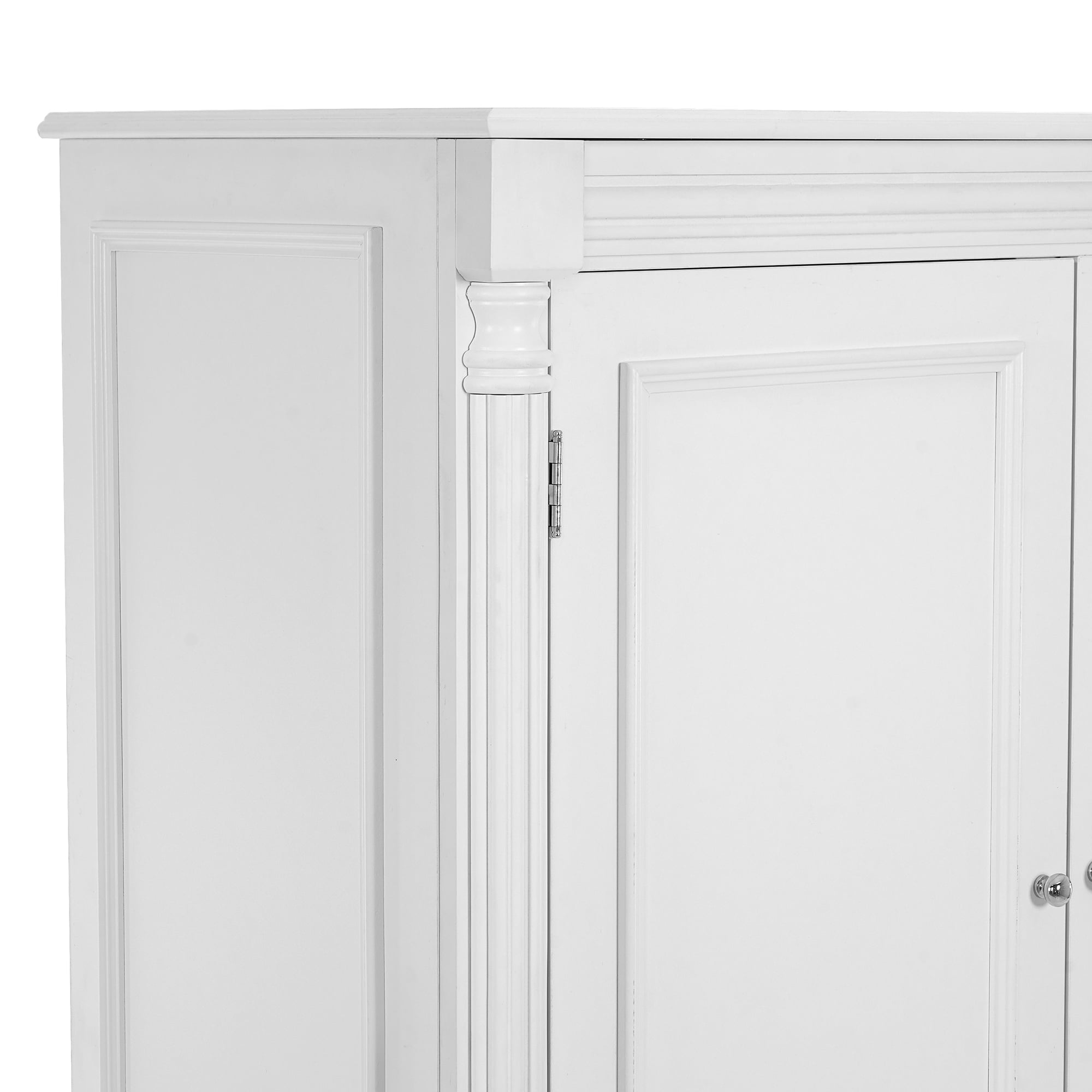 Euroco Freestanding Large Kitchen Pantry , 43.3x20x77.3inch Tall Storage Cabinet Cupboard with 6 Door Shelves, 2 Adjustable Shelves and 5 Drawers,White