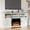 Antique White, variant on Mayincolor Fireplace TV Stand for 65+ inch, Farmhouse Entertainment Center with 23" Electric Fireplace with Remote, Modern Rustic TV Console Storage Cabinet with Sliding Bar Door , Dark Grey