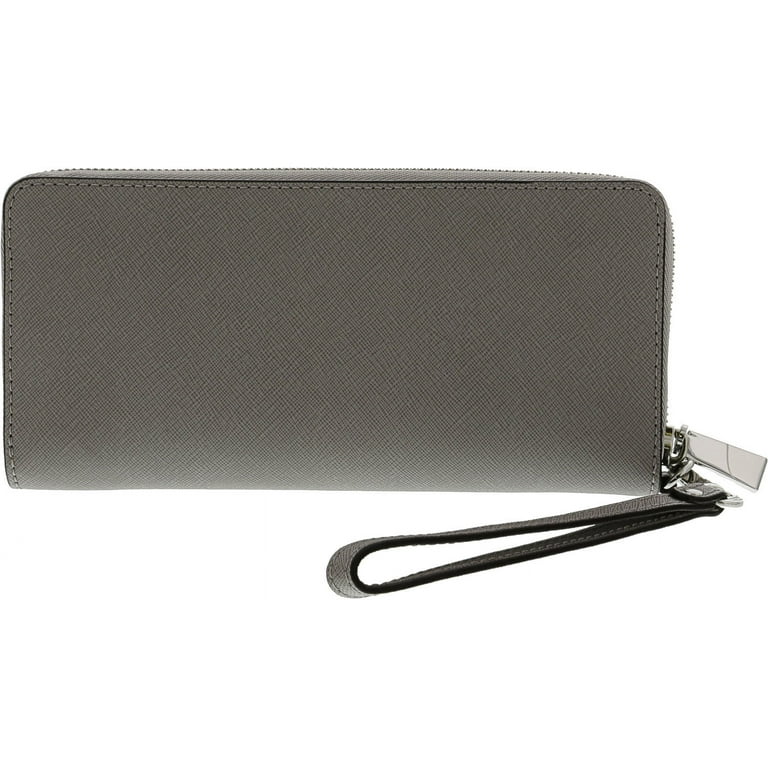 MICHAEL KORS LARGE TRAVEL CONTINENTAL WRISTLET WALLET HEATHER GREY COLOR offers NWT