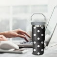thumbnail image 6 of 30oz Stainless Steel Flip Straw Tumbler Spill Proof Travel Cup Double Wall Vacuum Insulated Coffee Mug with Top Handle, Grey-3, 6 of 6