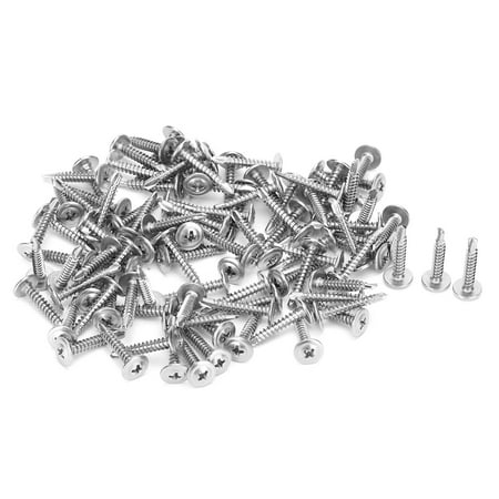 

500pcs Self Tapping Screws 410 Stainless Steel M4.2x25mm Screw Crossed Grooves Deep Thread