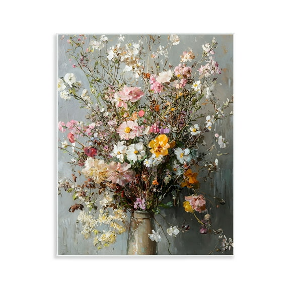 Stupell Industries Overflowing Spring Flowers Floral Painting Unframed Art Print Wall Art, 11 x 14