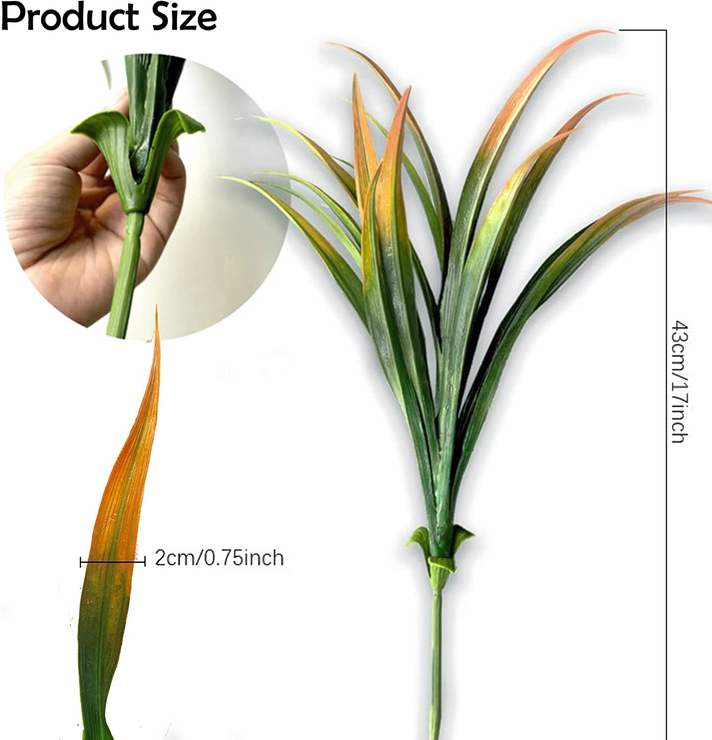 Sinhoon 8 Pcs Outdoor Fake Plants UV Resistant Artificial Tropical Plants Flowers Faux Garden Grass Plants Decor Fall Winter Summer Planters Patio Front Door Porch Plastic Bushes & Shrubs Decoration