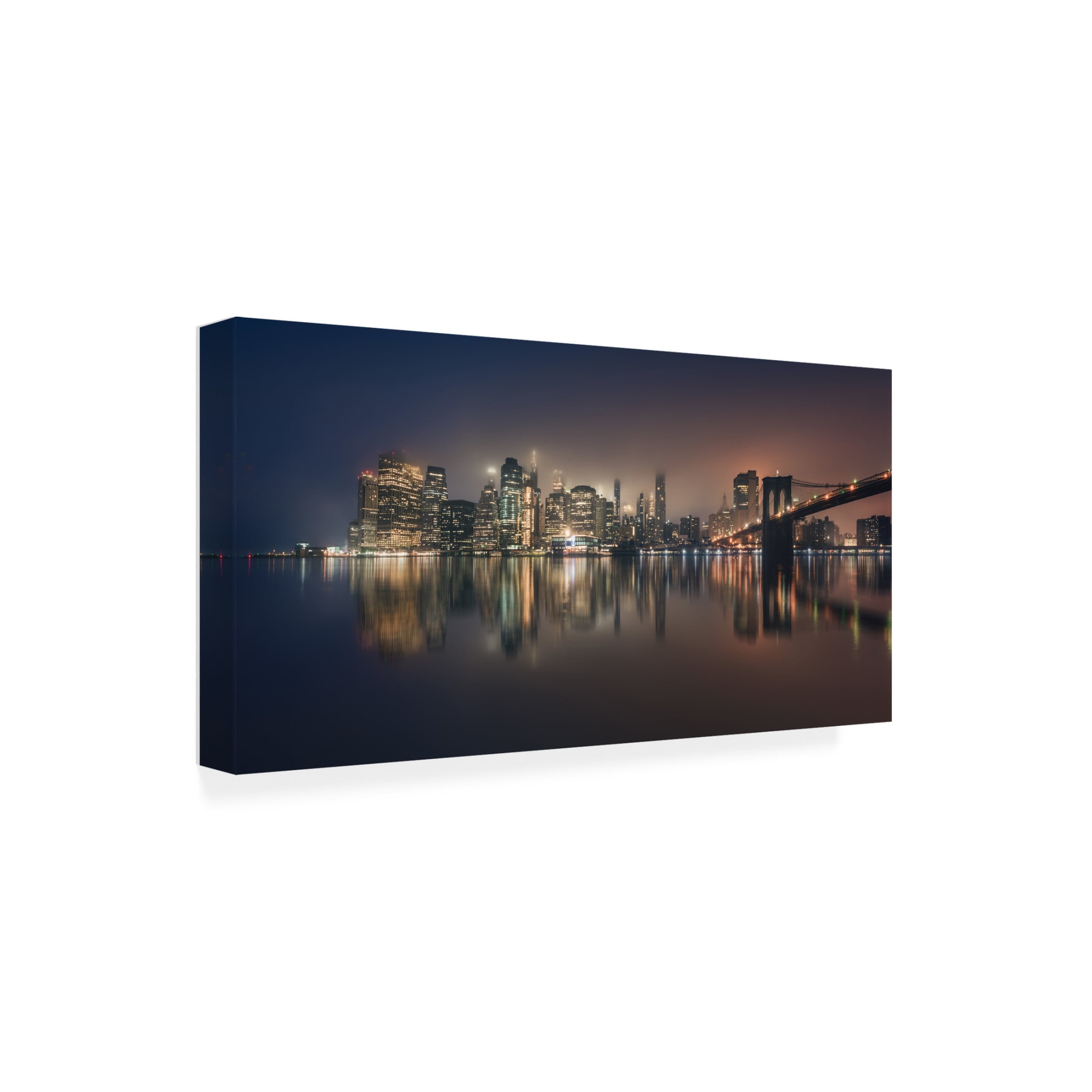 Canvas Wall Art - David Martin Castan 'Fog' Wall Art for Living Room, Bedroom, or Office D?cor by Trademark Fine Art - 32 x 16 Inches