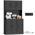 thumbnail image 1 of HOMCOM 71" Pantry Cabinet, Kitchen Cupboard with Charging Station, Black, 1 of 10