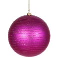 thumbnail image 1 of Vickerman M158709 Matte Glitter Plastic Ball with 2/PVC Box, 5.5", Cerise, 1 of 1