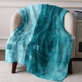 thumbnail image 3 of Throw Blanket for Couch Oil Painting Soft Fleece Flannel Blankets Cozy Lightweight Blanket for Home Sofa Living Room Oil Painting Teal Bed Throws 50" x 60", 3 of 9