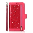 thumbnail image 2 of Allytech iPhone 12 mini Case with Zipper Wallet, Bling Glitter Multiple Credit Cards Slots Wallet Case Cover with Zipper Detachable Strap Protective Case for Apple iPhone 12 mini 5.4", Rose, 2 of 7