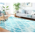 thumbnail image 3 of Safavieh Dip Dye Talbot Distressed Wool Area Rug, Turquoise/Ivory, 2'6" x 4', 3 of 12