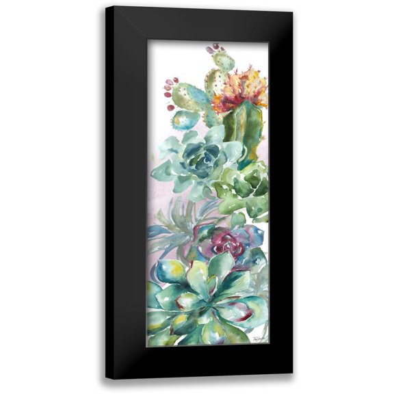 Tre Sorelle Studios 8x14 Black Modern Framed Museum Art Print Titled - Succulent Garden Wreath Home
