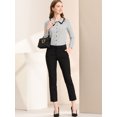 thumbnail image 3 of Allegra K Blusa Abotonada Con Doble Cuello Vuelto Y Estampado A Cuadros Para Mujer Blanco S Unique Bargains Camisa, 3 of 6