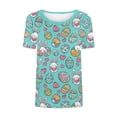 thumbnail image 3 of cocolona Easter Shirts for Women Summer Crew Neck Short Sleeve Bunny Eggs Print Tops Cute Graphic Tees, 3 of 5
