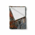 thumbnail image 2 of Seasons Soft Flannel Fleece Throw Blanket, Dreamy Gated Beech Trees Forest with Fall Leaf Mother Earth Natural Wonders Theme, Cozy Plush for Indoor and Outdoor Use, 60" x 80", Grey Red, by Ambesonne, 2 of 6