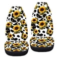 thumbnail image 6 of ZIATUBLE Sunflower Cow Print Car Seat Dust Cover Soft Cars Front Seat Protectors Cover 2 Piece Bucket High Back Car Front Seat Covers Universal for Cars SUV Trucks Auto Interior Accessories, 6 of 7