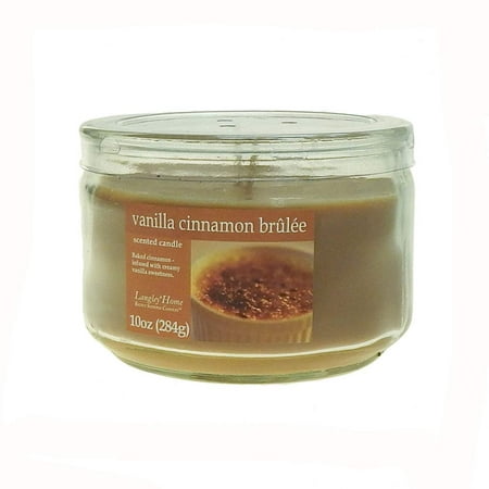 Langley Home 2 Wick Vanilla Cinnamon Brulee Scented Jar Candle 10