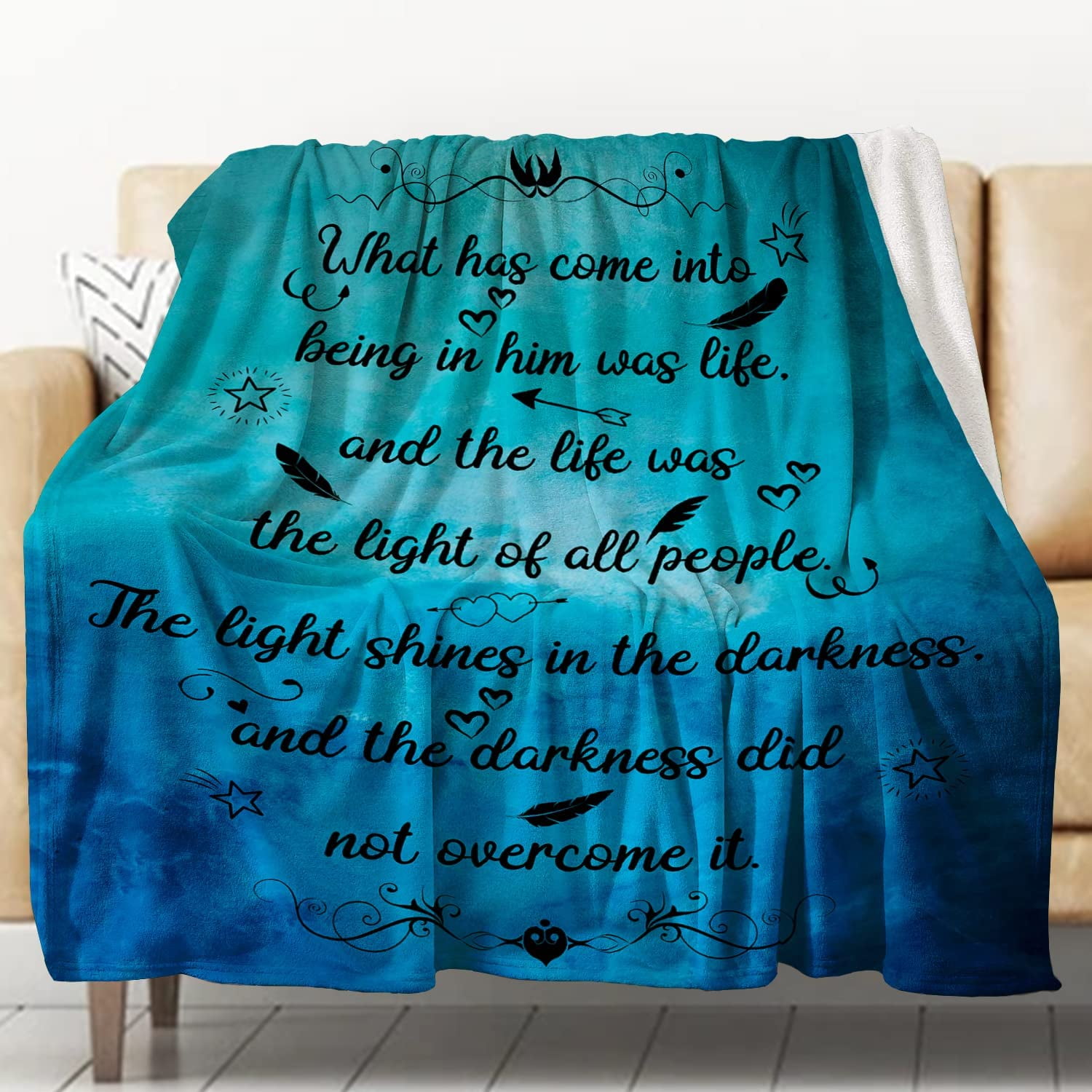 Bible Verse Throw Blanket Inspirational Prayer Blanket for Women