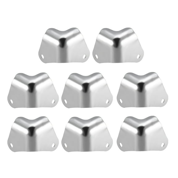 Unique Bargains Box Corner Protectors Metal Edge Guard Protector 1.1" x 1.1" x 0.94" Silver 8Pcs