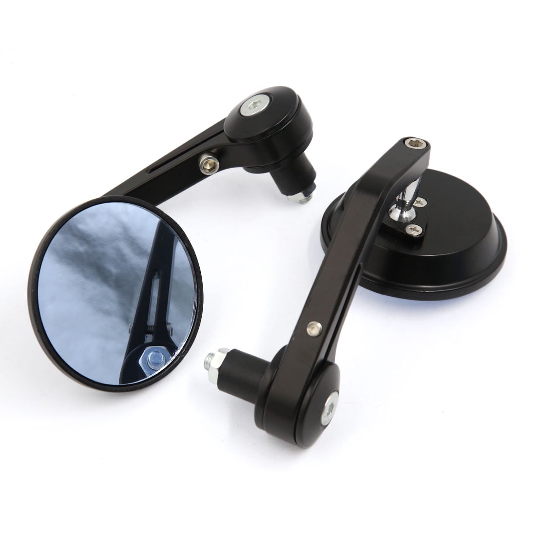 Unique Bargains Pcs Adjustable Handlebar End Round Rear View Side Mirror For Motorcycle