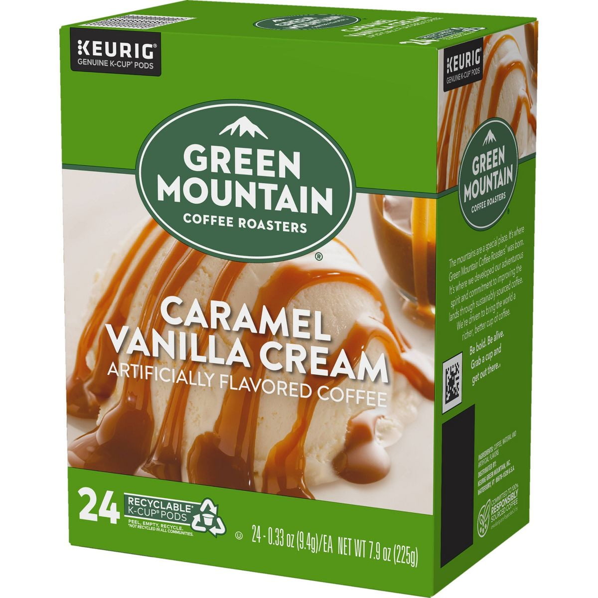 24ct Green Mountain Coffee Caramel Vanilla Cream Keurig K-Cup Coffee Pods Flavored Coffee Light Roast - Pack of 2