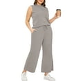 thumbnail image 4 of UVN Outfit Sets for Women Summer Sleeveless Tops And Pants Sweatsuits Casual 2 Piece Tracksuit Lounge Set, 4 of 8