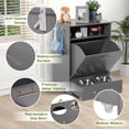 thumbnail image 4 of Haverchair Pet Feeder Station,Dog Food Storage Cabinet Container with 2 Pull Out Dog Elevated Bowls and Hanger,Pet Toy Storage Organizer,Feeding & Watering Pet Supplies (Gray), 4 of 7