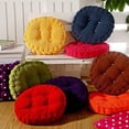 thumbnail image 2 of Cojín de silla, relleno grueso, acolchado, redondo, para comedor interior y exterior, cojín redondo, color rojo rosa, 2 of 5