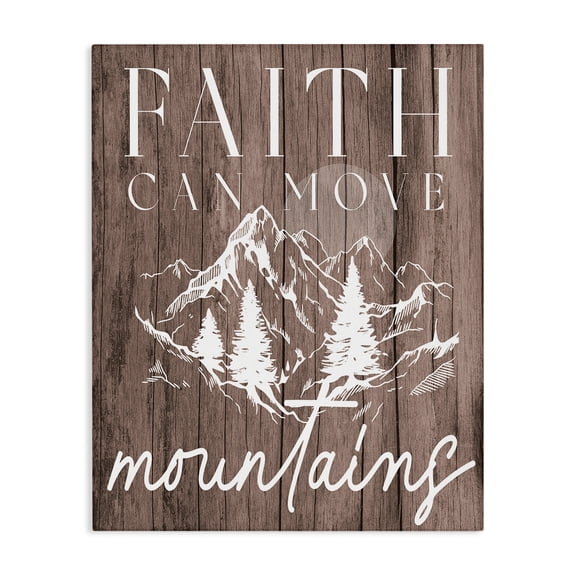 Stupell Industries Rustic Lodge Faith Can Move Mountains Canvas Art, 16 x 20, by Lil' Rue