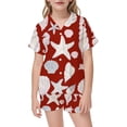 thumbnail image 2 of JAJAHO Girls Satin Pajama Sets Cute Ocean Animal Print Summer Sleepwear Short Sleeve Button Up Shirts And Shorts 2 Piece Set 2-13Y, 2 of 4
