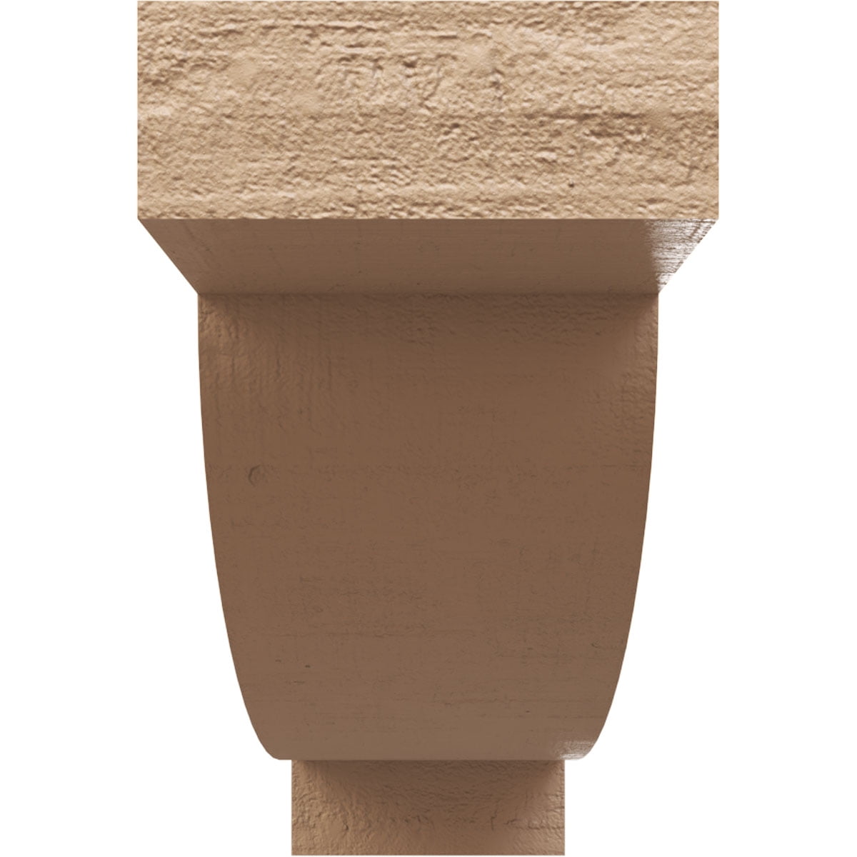 4"W x 24"D x 8"H Thin Alpine Rough Cedar Woodgrain TimberThane Corbel, Primed Tan