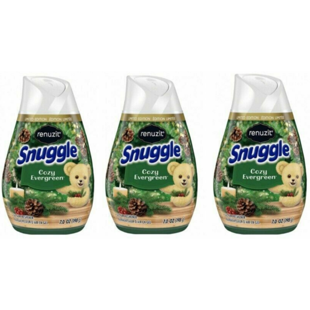 Renuzit Snuggle Cozy Evergreen Gel Cone Air Freshener 7oz Pack of 3