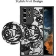 thumbnail image 2 of Magnetic Case for Samsung Galaxy S23 Ultra Floral Rose Cute Phone Case [Compatible with Magsafe] for Women Girls Aesthetic Pattern Slim TPU Shockproof Bumper Case, Black, 2 of 15
