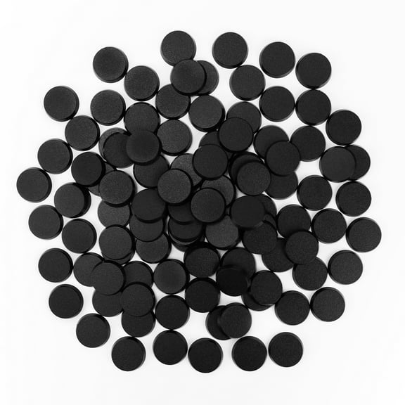 100PCS Textured Plastic Black Round Miniature Bases Model Stand Base for Board Game Miniatures Wargames Table Top Games