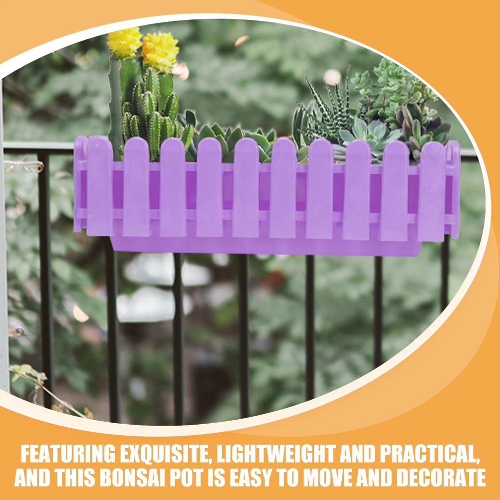 LEORX Indoor Window Planter Window Flower Box Purple Modern Style 1Pcs for Home Growing