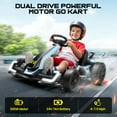 thumbnail image 4 of VIBESPARK 24V 7AH Electric Go Kart for Big Kids, Up to 8.5 MPH Drift Go Kart Car with Adjustable Seat, 2*150W Powered Ride on Car, Drift/Sport Modes, Bluetooth, Blue, 4 of 10