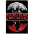 thumbnail image 2 of Interesante cartel de hojalata vintage Bienvenido a The Upside Down Things Stranger para garaje, para bares, restaurantes, cafeterías, clubes, etc., 2 of 4