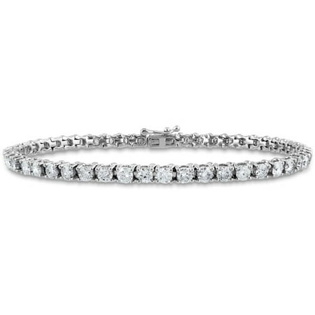 Miabella 5 Carat T.W. Diamond 14kt White Gold Tennis Bracelet, 7.25"